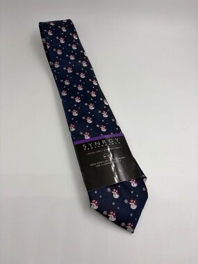 NWT DXL Synrgy Performance Snowman Christmas Tie XL Extra Long Holiday Necktie